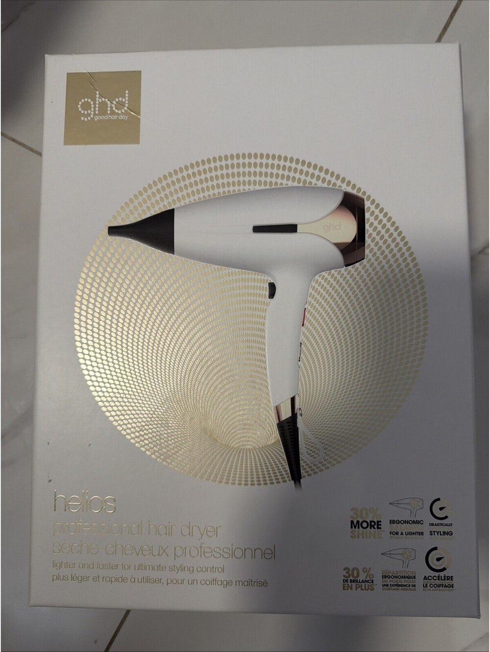 GHD Helios Ergonomic Professional Hair Dryer - White-